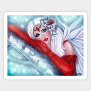Christmas wisher angel by Renee Lavoie Sticker
